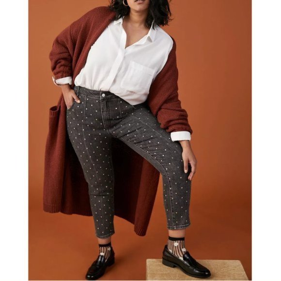 Anthropologie Denim - NWT Pilcro Ultra High-Rise Beaded Straight Jeans